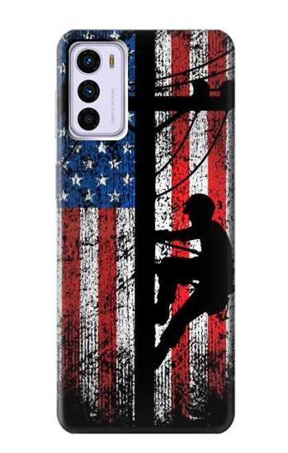 S3803 Electrician Lineman American Flag Case For Motorola Moto G42