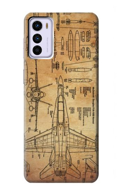 S3868 Aircraft Blueprint Old Paper Case For Motorola Moto G42