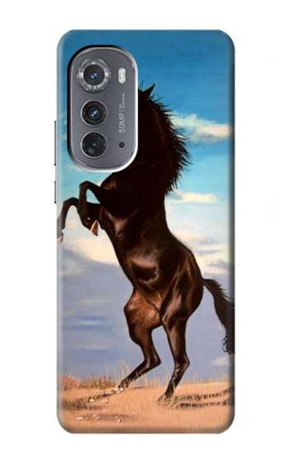 S0934 Wild Black Horse Case For Motorola Edge (2022)