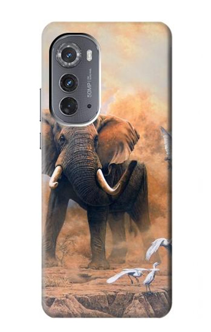 S1292 Dusty Elephant Egrets Case For Motorola Edge (2022)