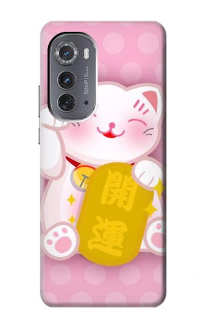 S3025 Pink Maneki Neko Lucky Cat Case For Motorola Edge (2022)