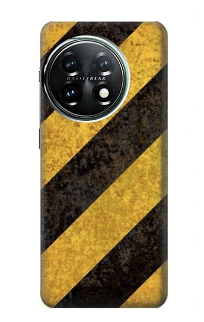 S2231 Yellow and Black Line Hazard Striped Case For OnePlus 11