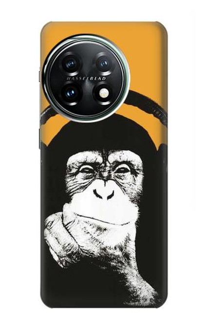 S2324 Funny Monkey with Headphone Pop Music Case For OnePlus 11