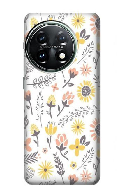 S2354 Pastel Flowers Pattern Case For OnePlus 11