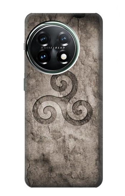 S2892 Triskele Symbol Stone Texture Case For OnePlus 11