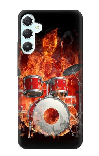 S1431 Skull Drum Fire Rock Case For Samsung Galaxy A34 5G
