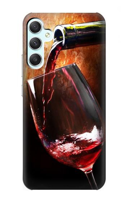 S2396 Red Wine Bottle And Glass Case For Samsung Galaxy A34 5G