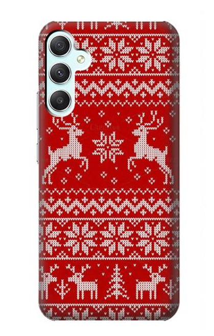 S2835 Christmas Reindeer Knitted Pattern Case For Samsung Galaxy A34 5G