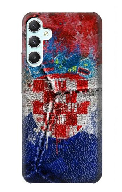 S3313 Croatia Flag Vintage Football Graphic Case For Samsung Galaxy A34 5G