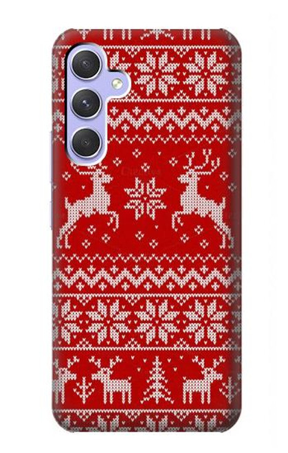 S2835 Christmas Reindeer Knitted Pattern Case For Samsung Galaxy A54 5G