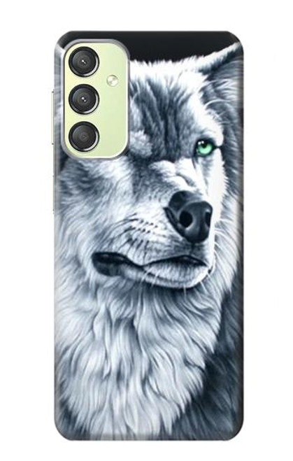 S0123 Grim White Wolf Case For Samsung Galaxy A24 4G
