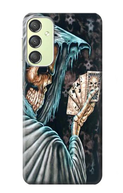 S0748 Grim Reaper Death Poker Case For Samsung Galaxy A24 4G