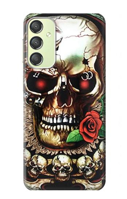 S0753 Skull Wing Rose Punk Case For Samsung Galaxy A24 4G