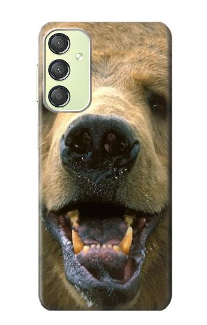 S0840 Grizzly Bear Face Case For Samsung Galaxy A24 4G