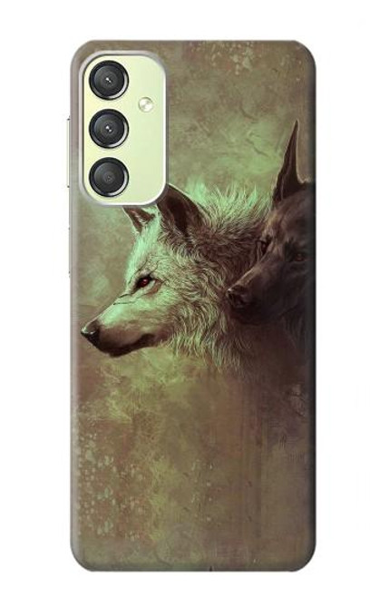 S0931 White Black Wolf Case For Samsung Galaxy A24 4G