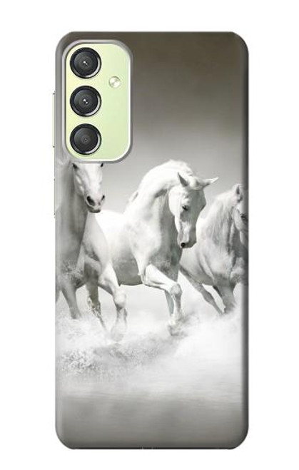 S0933 White Horses Case For Samsung Galaxy A24 4G