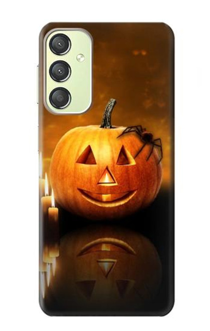 S1083 Pumpkin Spider Candles Halloween Case For Samsung Galaxy A24 4G