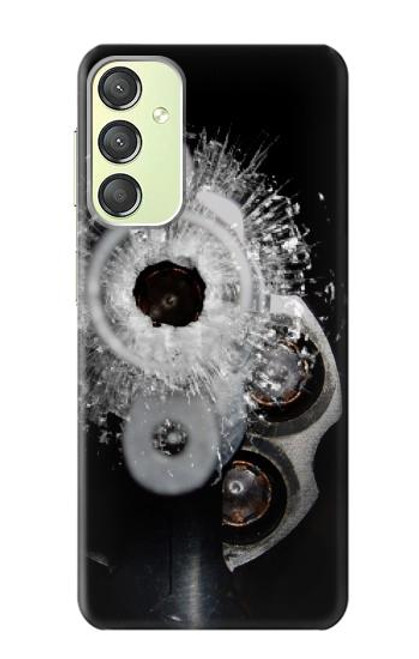 S2387 Gun Bullet Hole Glass Case For Samsung Galaxy A24 4G