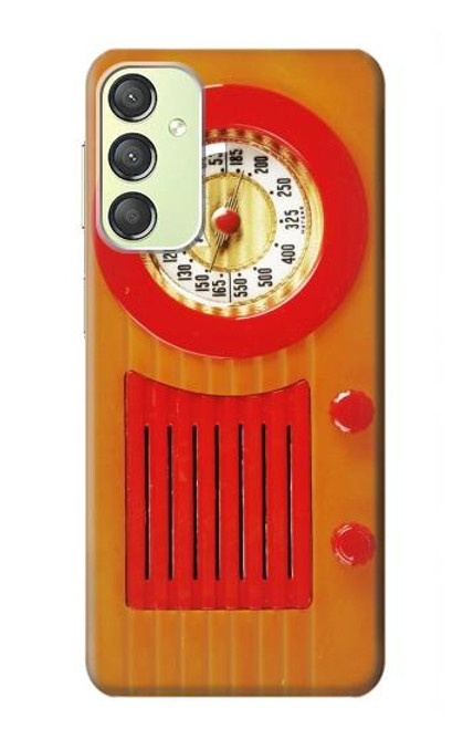 S2780 Vintage Orange Bakelite Radio Case For Samsung Galaxy A24 4G