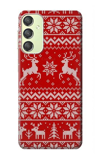 S2835 Christmas Reindeer Knitted Pattern Case For Samsung Galaxy A24 4G