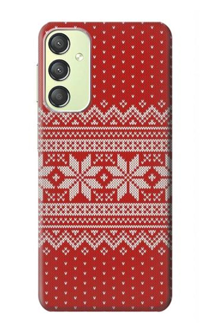 S3384 Winter Seamless Knitting Pattern Case For Samsung Galaxy A24 4G