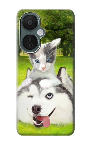 S3795 Kitten Cat Playful Siberian Husky Dog Paint Case For OnePlus Nord CE 3 Lite, Nord N30 5G