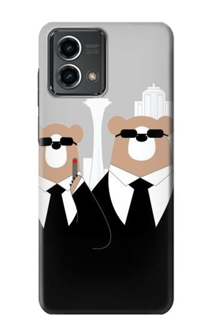 S3557 Bear in Black Suit Case For Motorola Moto G Stylus 5G (2023)