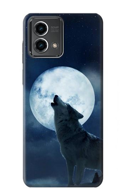 S3693 Grim White Wolf Full Moon Case For Motorola Moto G Stylus 5G (2023)