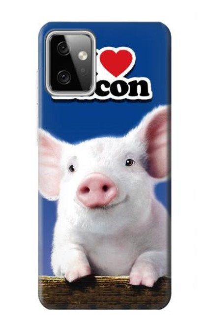 S0608 I Love Bacon Cute Baby Pig Case For Motorola Moto G Power (2023) 5G