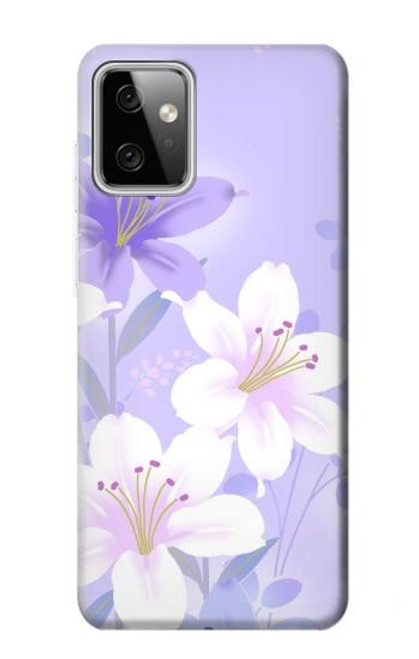S2361 Purple White Flowers Case For Motorola Moto G Power (2023) 5G