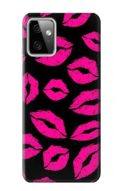S2933 Pink Lips Kisses on Black Case For Motorola Moto G Power (2023) 5G