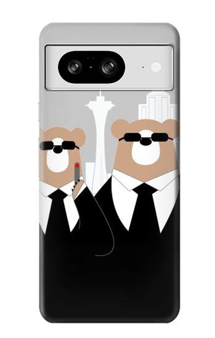 S3557 Bear in Black Suit Case For Google Pixel 8
