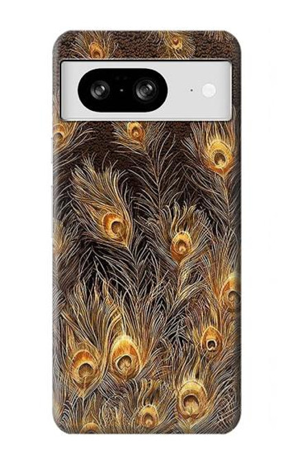 S3691 Gold Peacock Feather Case For Google Pixel 8