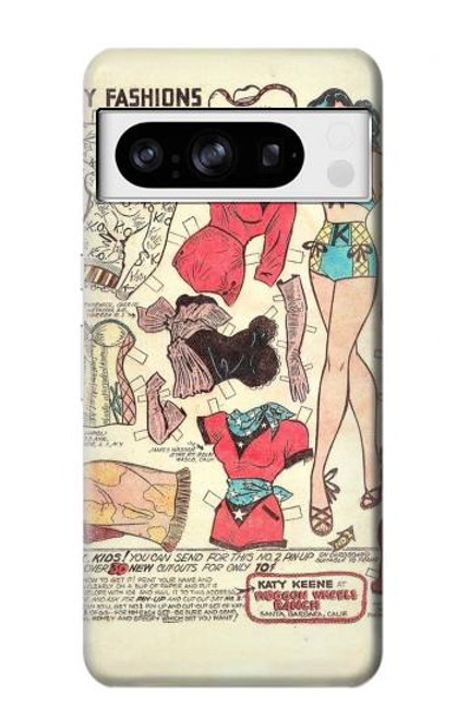 S3820 Vintage Cowgirl Fashion Paper Doll Case For Google Pixel 8 pro