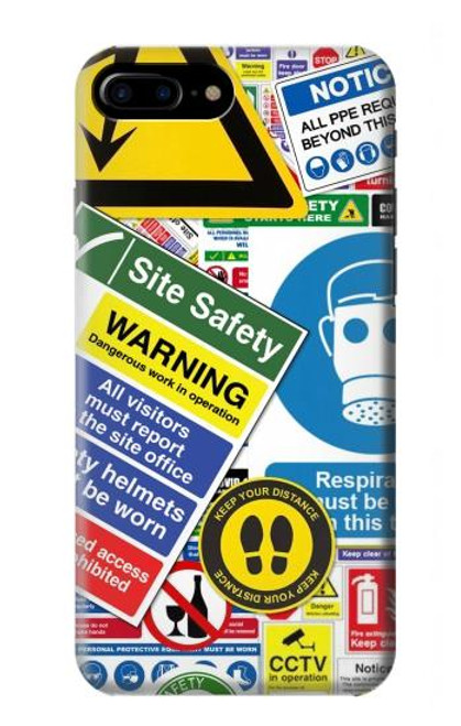 S3960 Safety Signs Sticker Collage Case For iPhone 7 Plus, iPhone 8 Plus