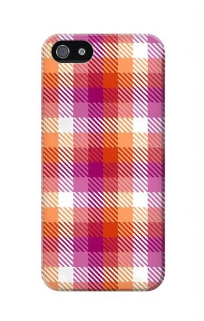 S3941 LGBT Lesbian Pride Flag Plaid Case For iPhone 5 5S SE