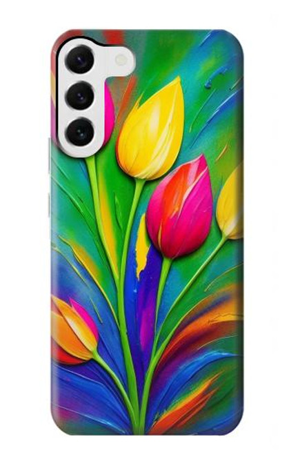 S3926 Colorful Tulip Oil Painting Case For Samsung Galaxy S23 Plus