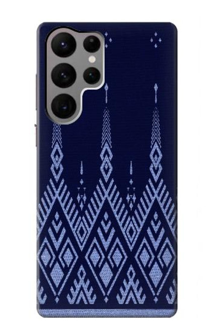 S3950 Textile Thai Blue Pattern Case For Samsung Galaxy S23 Ultra