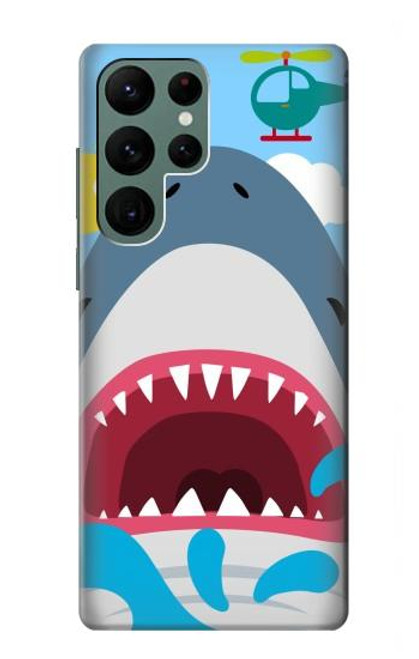 S3947 Shark Helicopter Cartoon Case For Samsung Galaxy S22 Ultra