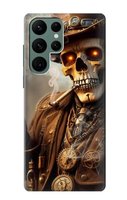 S3949 Steampunk Skull Smoking Case For Samsung Galaxy S22 Ultra