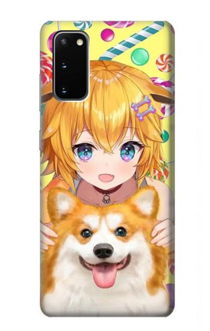 S3918 Baby Corgi Dog Corgi Girl Candy Case For Samsung Galaxy S20