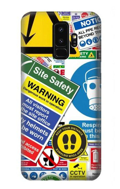 S3960 Safety Signs Sticker Collage Case For Samsung Galaxy S9 Plus