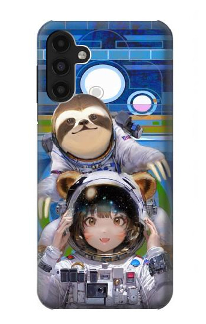 S3915 Raccoon Girl Baby Sloth Astronaut Suit Case For Samsung Galaxy A13 4G