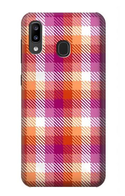 S3941 LGBT Lesbian Pride Flag Plaid Case For Samsung Galaxy A20, Galaxy A30