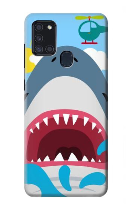 S3947 Shark Helicopter Cartoon Case For Samsung Galaxy A21s