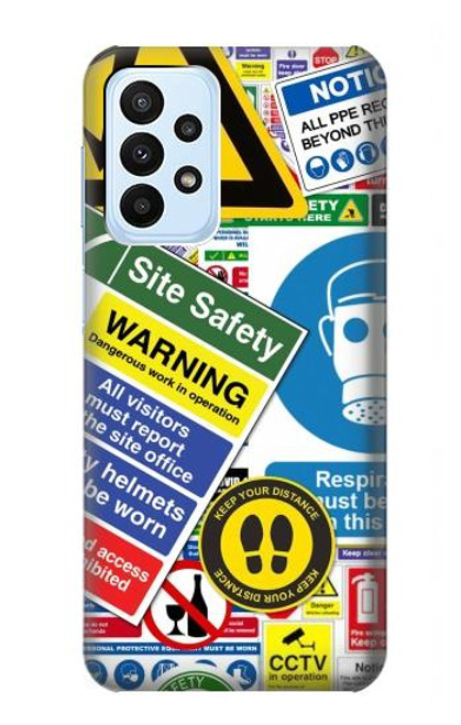 S3960 Safety Signs Sticker Collage Case For Samsung Galaxy A23