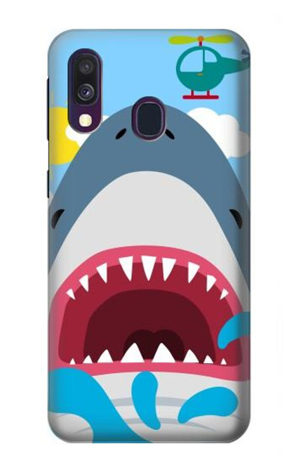 S3947 Shark Helicopter Cartoon Case For Samsung Galaxy A40