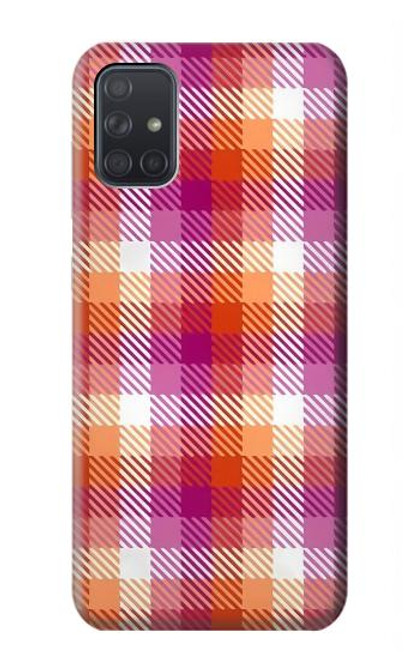 S3941 LGBT Lesbian Pride Flag Plaid Case For Samsung Galaxy A71