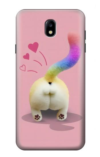 S3923 Cat Bottom Rainbow Tail Case For Samsung Galaxy J7 (2018), J7 Aero, J7 Top, J7 Aura, J7 Crown, J7 Refine, J7 Eon, J7 V 2nd Gen, J7 Star