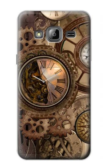 S3927 Compass Clock Gage Steampunk Case For Samsung Galaxy J3 (2016)